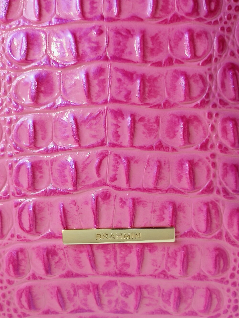 NWOT Brahmin Hibiscus 🌺 Ellen Tote, Crocodile Embossed Leather, Pink - Picture 4 of 14